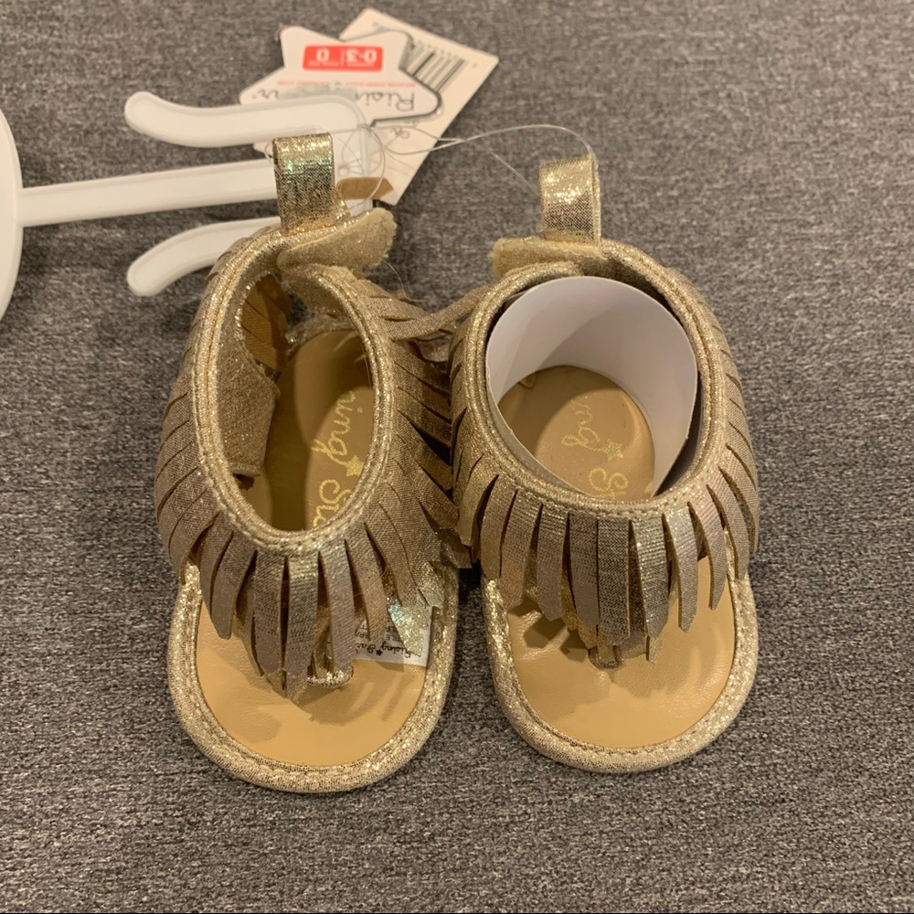 ☀️ 3/$15 Rising Star Gold Metallic Fringe Sandal